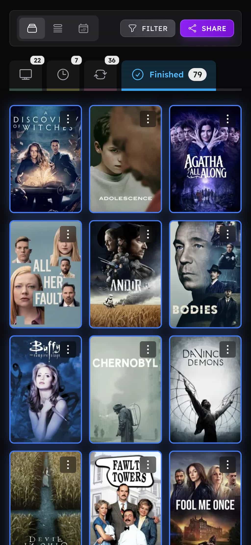 Mobile watchlist view